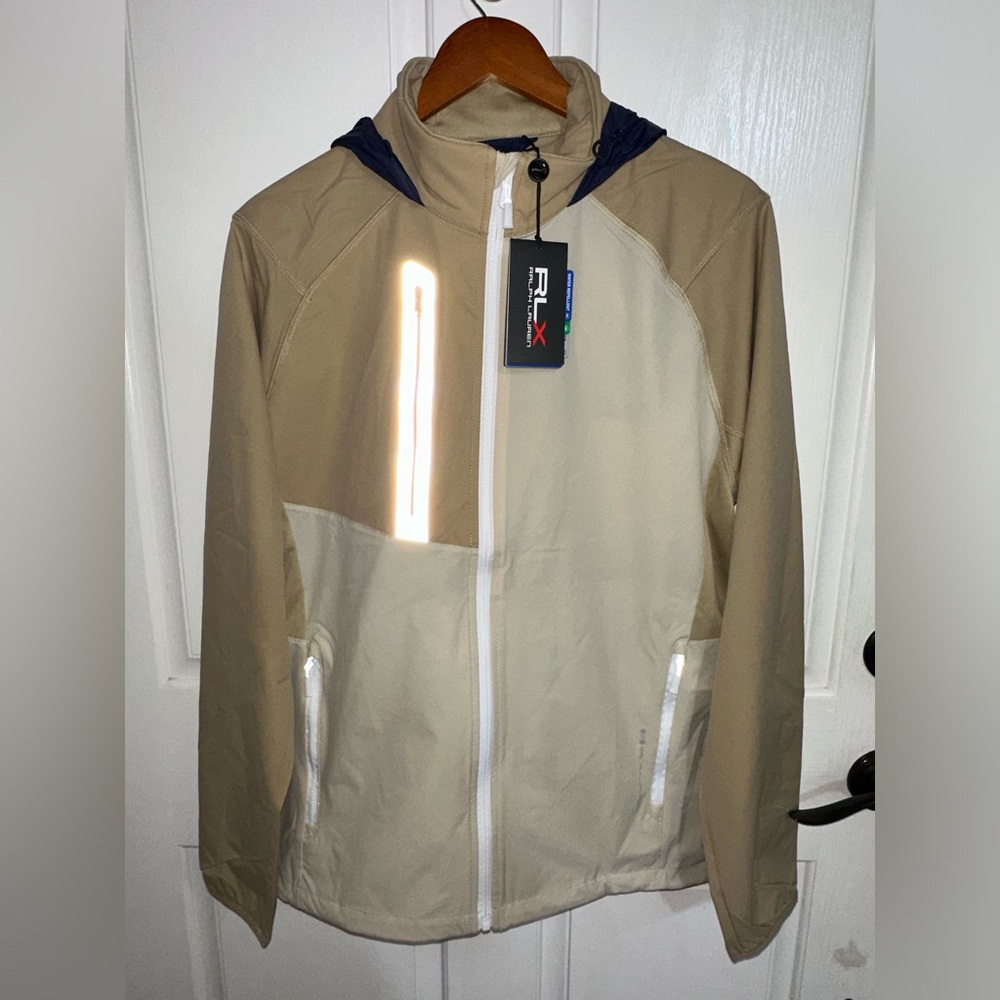 RLX Ralph Lauren Water Repellent Packable Jacket Classic Khaki/Basic Sand Mens M